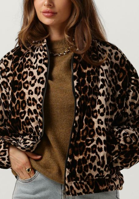 Zwarte ALIX THE LABEL Jack LADIES WOVEN ANIMAL BOMBER - large