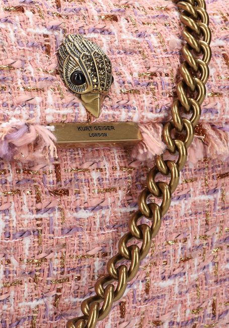 KURT GEIGER LONDON TWEED KENSINGTON BAG Sac bandoulière en rose - large