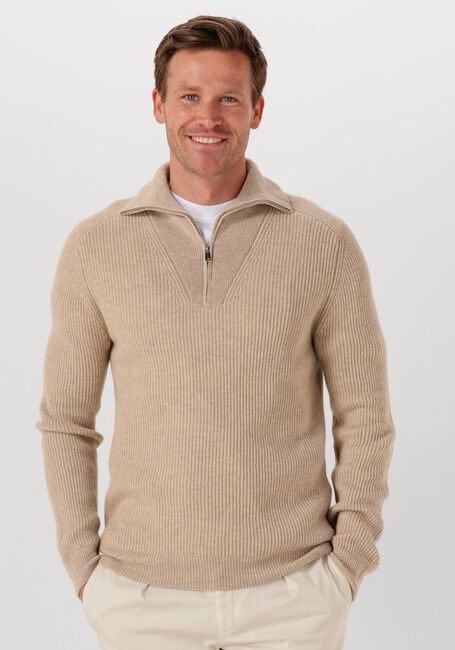 PROFUOMO Pull PULLOVER HALF ZIP en beige - large