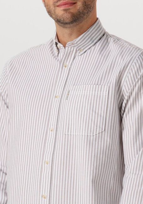 Witte CAST IRON Klassiek overhemd NEWCAST OXFORD STRIPE - large