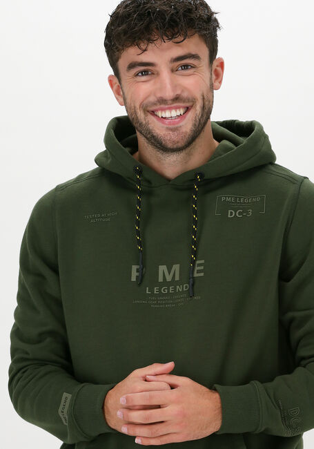 Donkergroene PME LEGEND Sweater HOODED BRUSHED SWEAT - large
