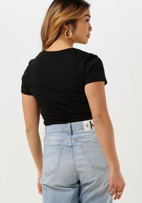 Zwarte CALVIN KLEIN T-shirt MICRO MONOLOGO SLIM FIT TEE - large