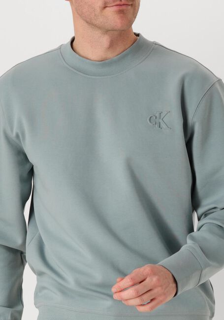 Grijze CALVIN KLEIN Trui INTERLOCK CREW NECK - large