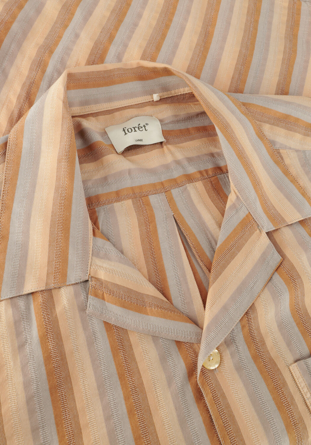 FOR&Eacute;T Chemise d&eacute;contract&eacute; OTTER SEERSUCKER SS SHIRT en marron - large