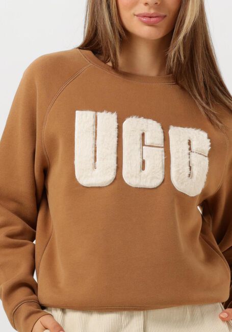 UGG Chandail MADELINE FUZZY LOGO CREWNECK en camel - large