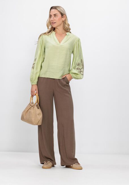 SELECTED WOMEN Pantalon large SLFVIVA-GULIA HW LONG SUN PANT en marron - large