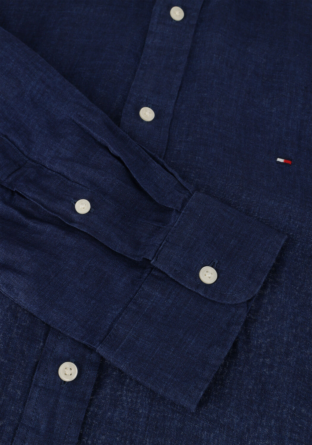 Donkerblauwe TOMMY HILFIGER Casual overhemd PIGMENT DYED LI SOLID RF SHIRT - large