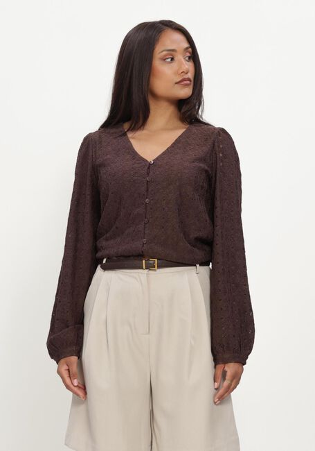 Bruine OBJECT Top OBJLAILA L/S V-NECK TOP NOOS - large