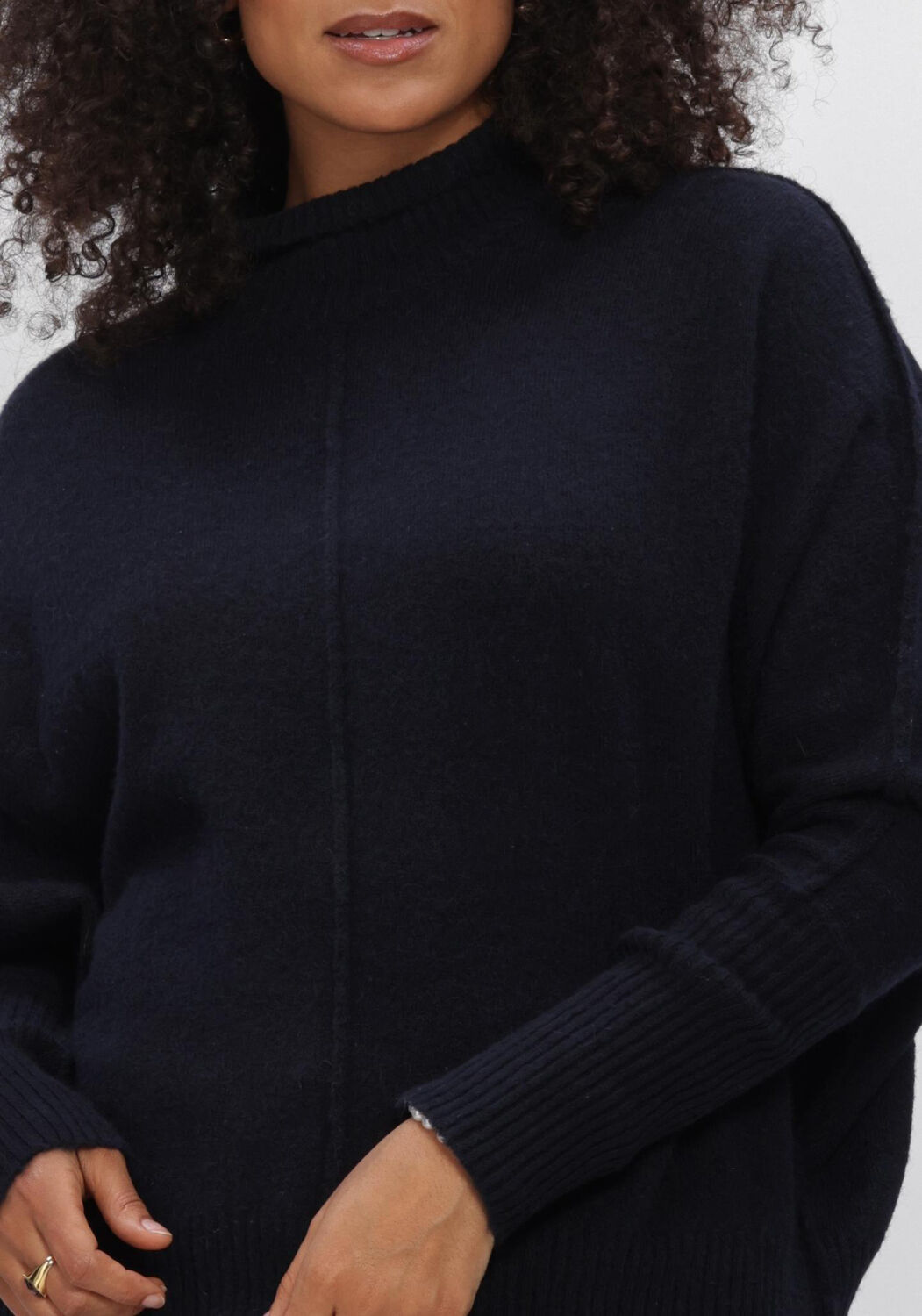 SUMMUM Pull BATWING SWEATER SOFT MELANGE KNIT Bleu fonc&eacute; - large