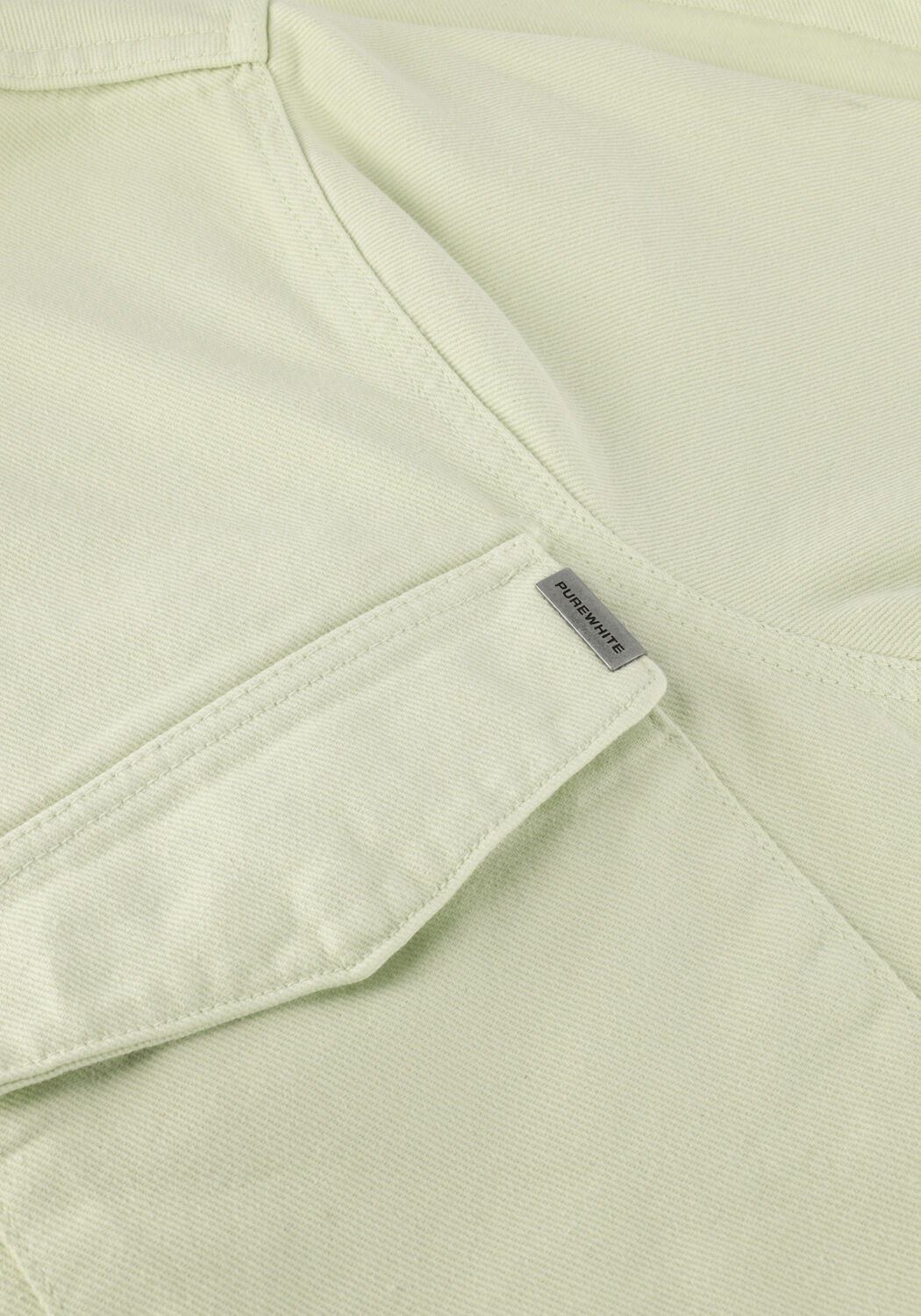 Groene PUREWHITE Overshirt TWILL OVERSHIRT WITH BIG POCKET AT CHEST - large