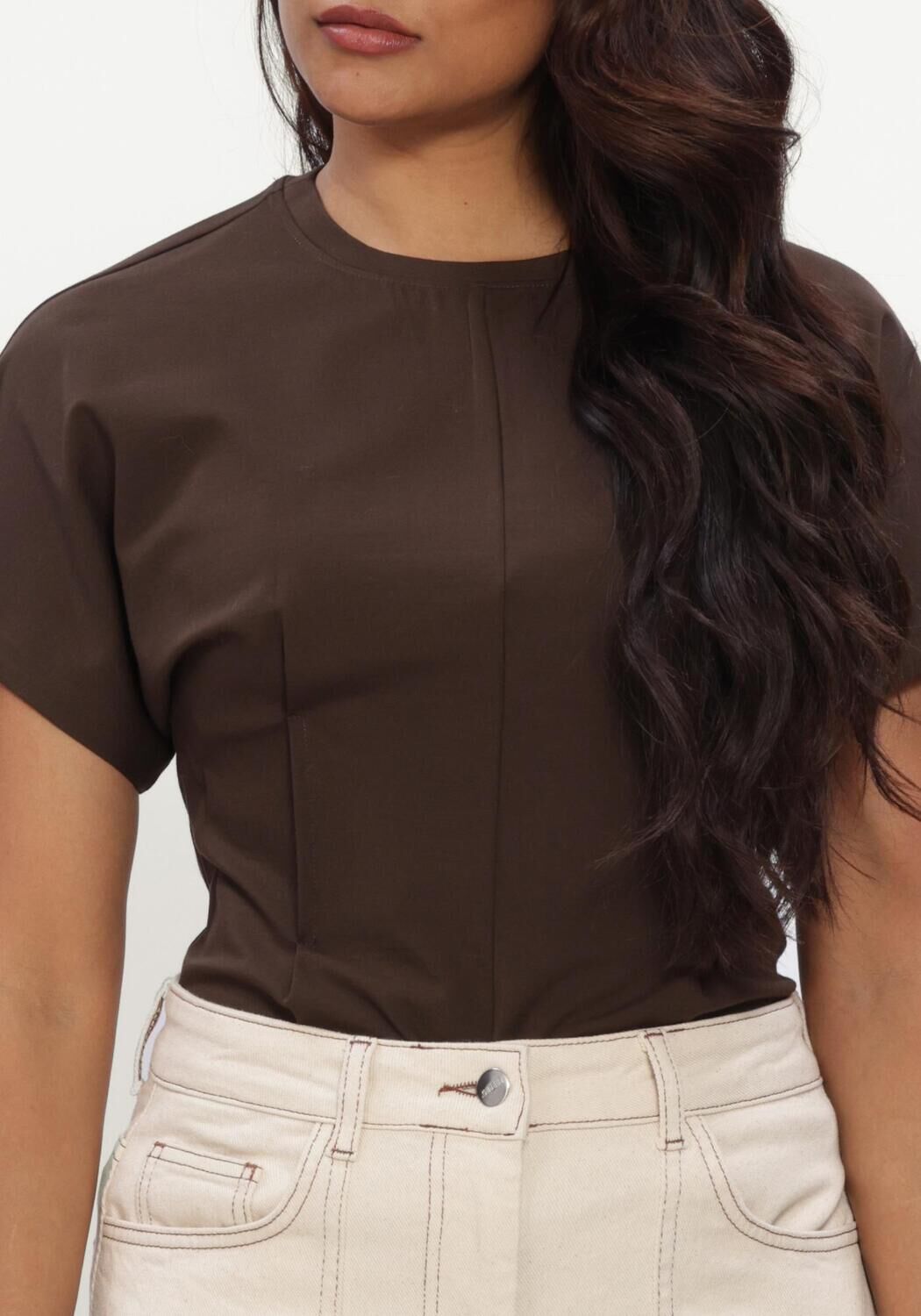 SELECTED WOMEN T-shirt SLWERA SS TOP en marron - large