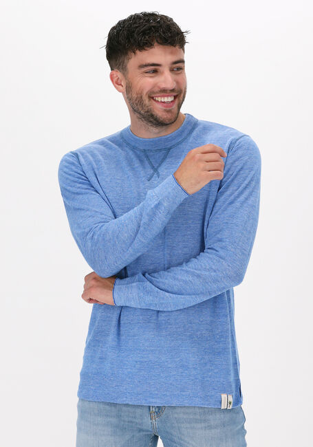 SCOTCH & SODA Pull LIGHTWEIGHT LINEN-BLEND MELANGE CREWNECK PULLOVER en bleu - large