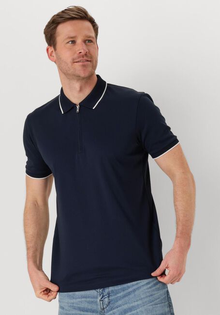 Donkerblauwe SELECTED HOMME Polo SLHFAVE SPORT ZIP SS POLO NOOS - large