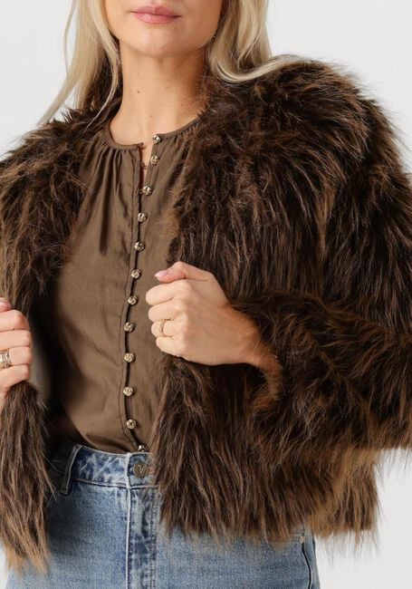 NUKUS Manteau en fausse fourrure LORI JACKET en marron - large