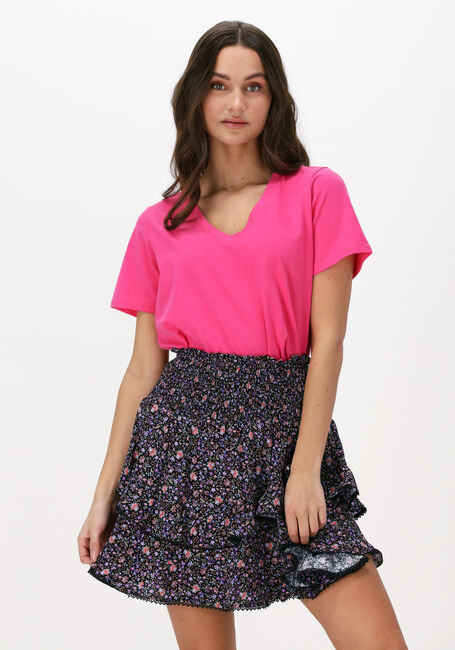Roze CC HEART T-shirt ORGANIC COTTON V-NECK TSHIRT - large