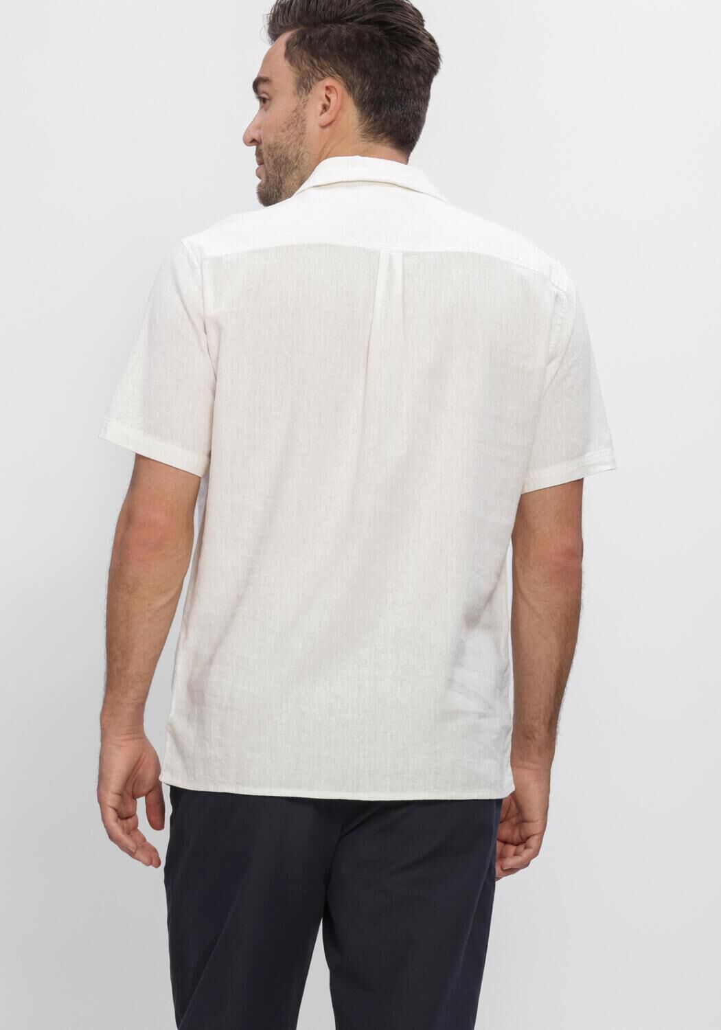 ANERKJENDT Chemise d&eacute;contract&eacute; AKLEO COT-LINNEN-VIS S/S SHIRT &Eacute;cru - large