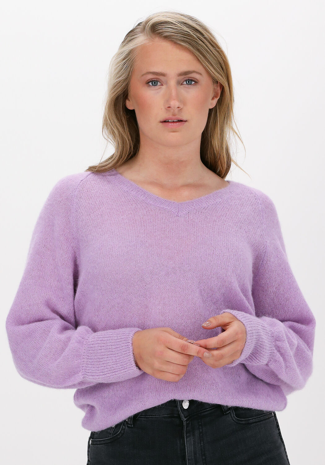 Paarse trui v hals hot sale