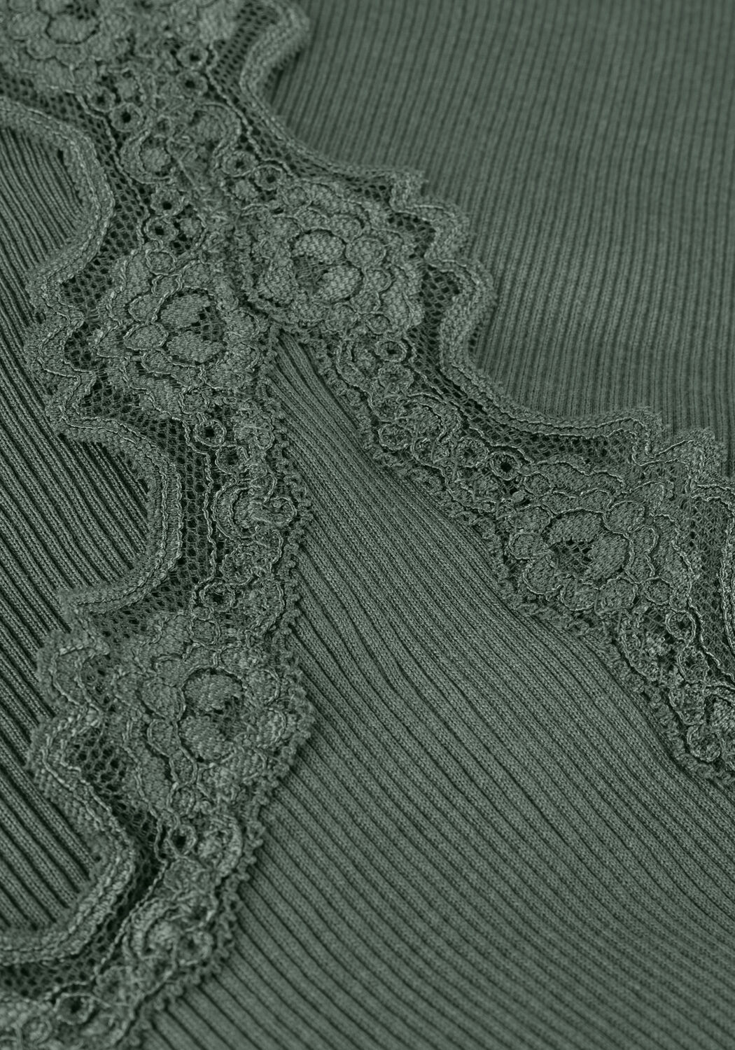 ROSEMUNDE Haut SILK TOP W/ LACE Vert fonc&eacute; - large