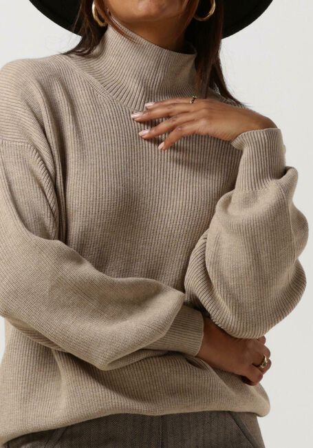 MSCH COPENHAGEN Col roulé MAGNEA RACHELLE RIB PULLOVER en beige - large