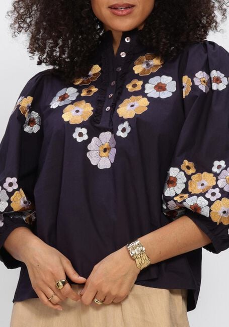 Donkerblauwe ANTIK BATIK  AMANTINA BLOUSE - large