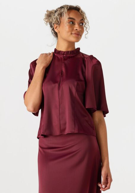 CO'COUTURE ADNACC OPEN BACK SS BLOUSE Blouses Bordeaux - large