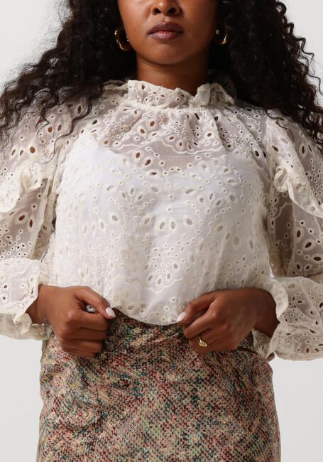 Gebroken wit NEO NOIR  NADIRA EMBROIDERY BLOUSE - large