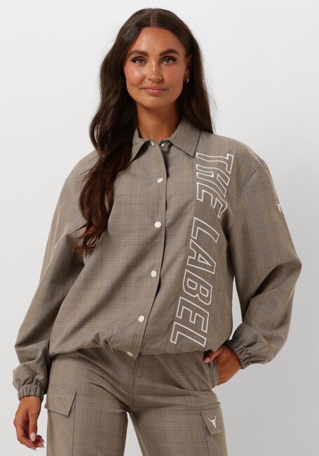 ALIX THE LABEL Jack LADIES WOVEN CHECK BOMBER en camel - large