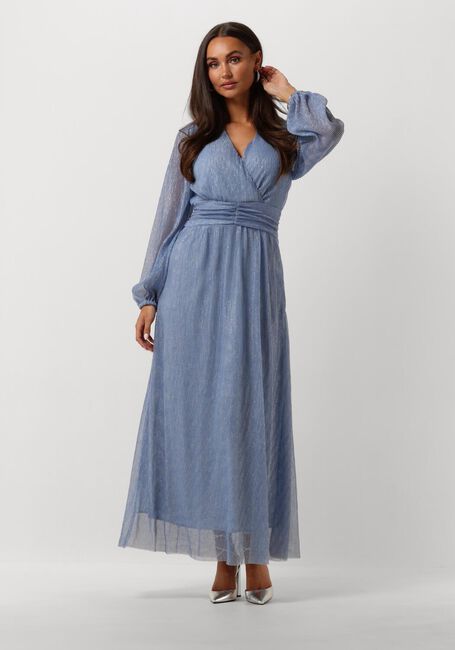 Lichtblauwe NEO NOIR Maxi jurk NOMO GLITZ DRESS - large
