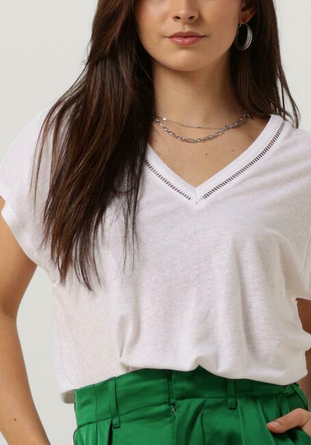 SCOTCH & SODA Haut V-NECK LADDER DETAIL LOOSE FIT T-SHIRT en blanc - large