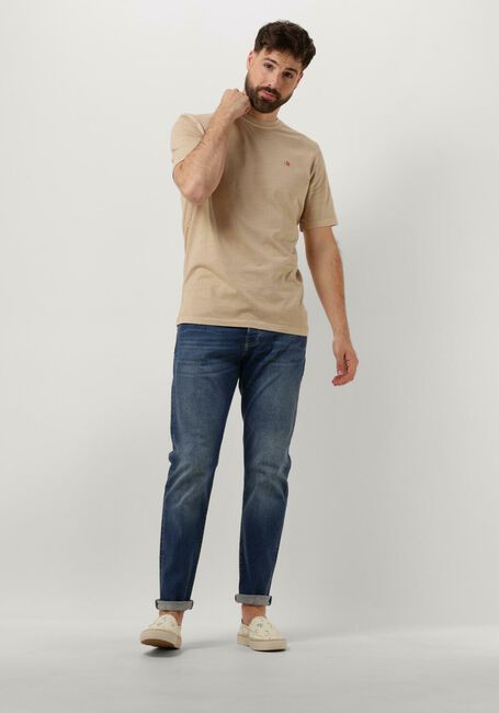 SCOTCH & SODA T-shirt GARMENT DYE LOGO CREW T-SHIRT en beige - large