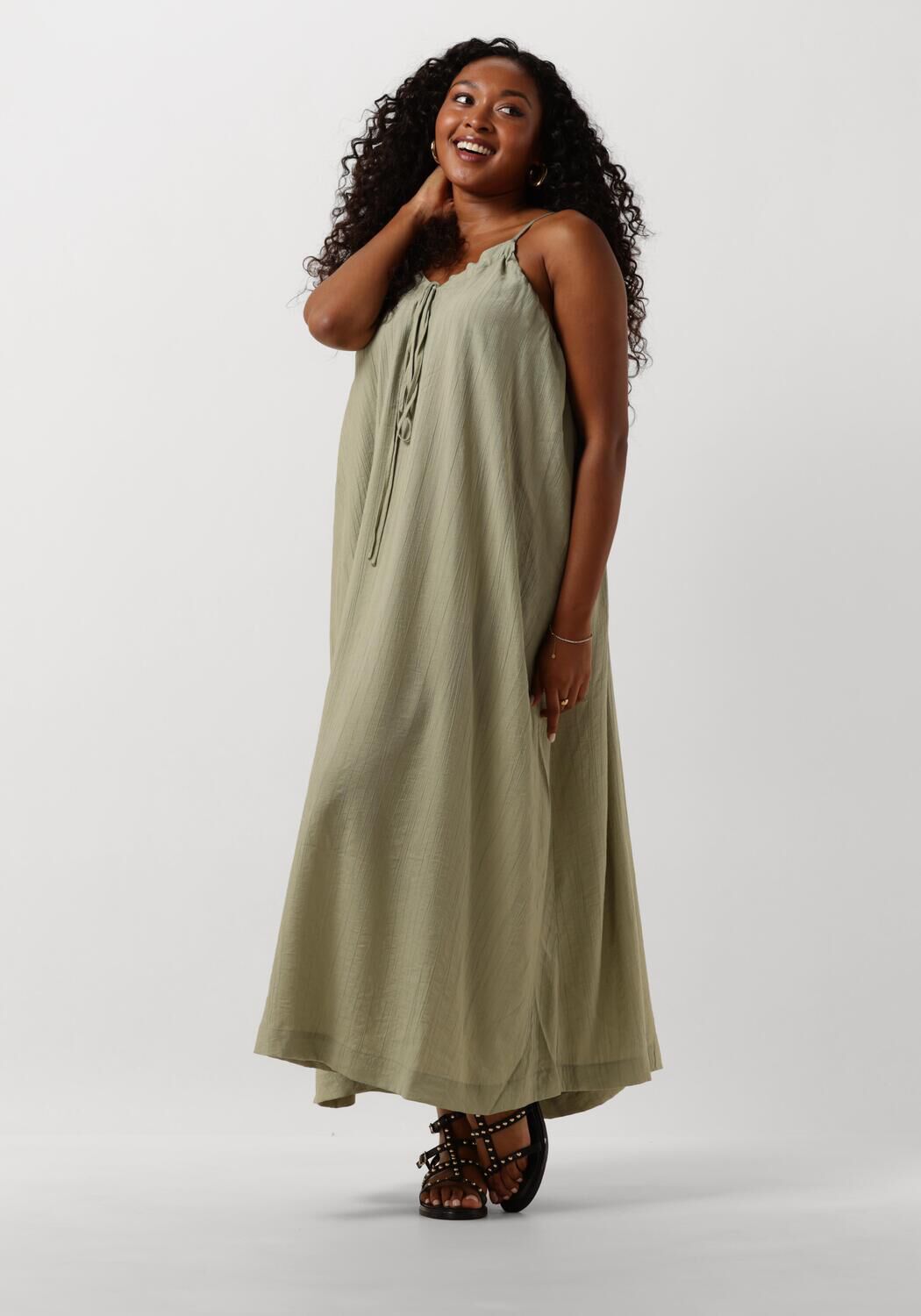 Groene OBJECT Midi jurk OBJCATJA OZ S L DRESS Omoda
