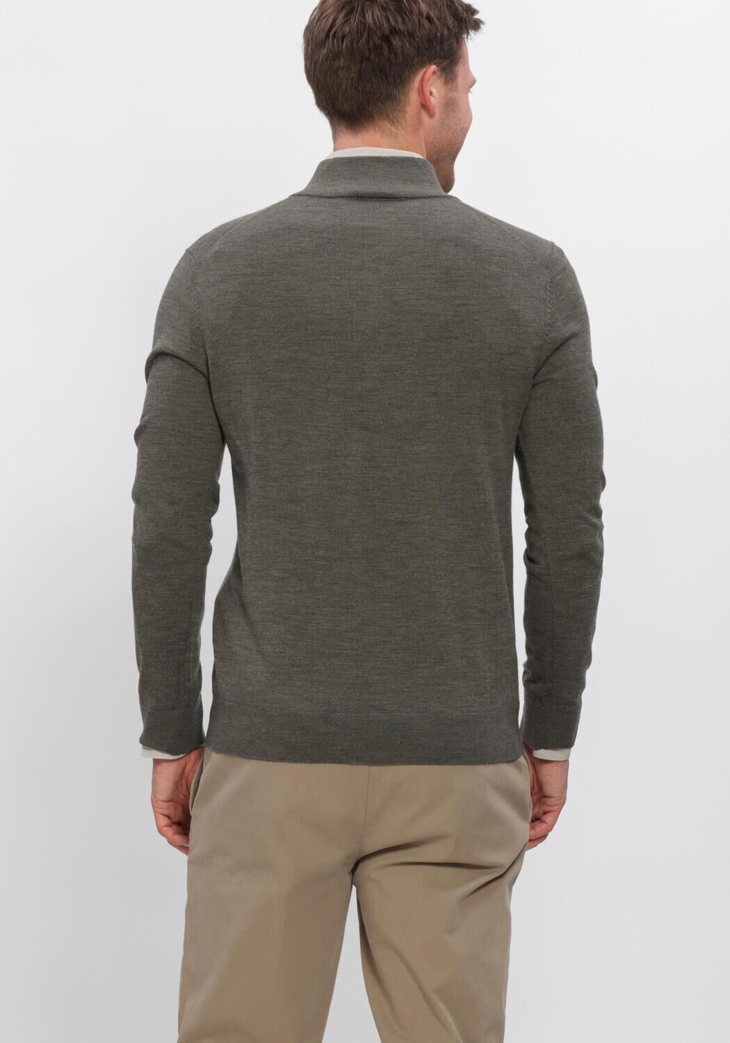 PROFUOMO Pull EXTRAFINE MERINO Vert fonc&eacute; - large