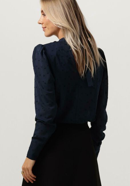 VANILIA VISCOSE DOT BOW BLOUSE Blouses Bleu foncé - large