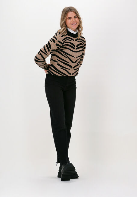 Camel OBJECT Trui THESS L/S JACQUARD KNIT PULLOVER - large