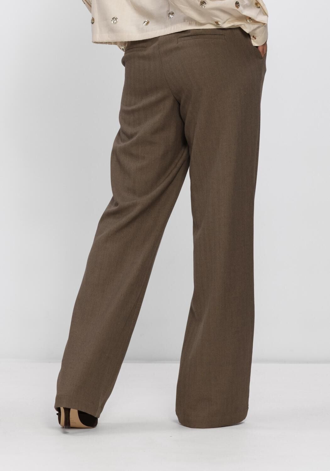 Bruine NUKUS Wijde broek JILL PANTS - large