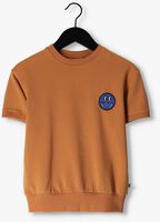 CARLIJNQ T-shirt SMILIES - SWEATER SHORT SLEEVE WT EMBROIDERY en cognac - medium