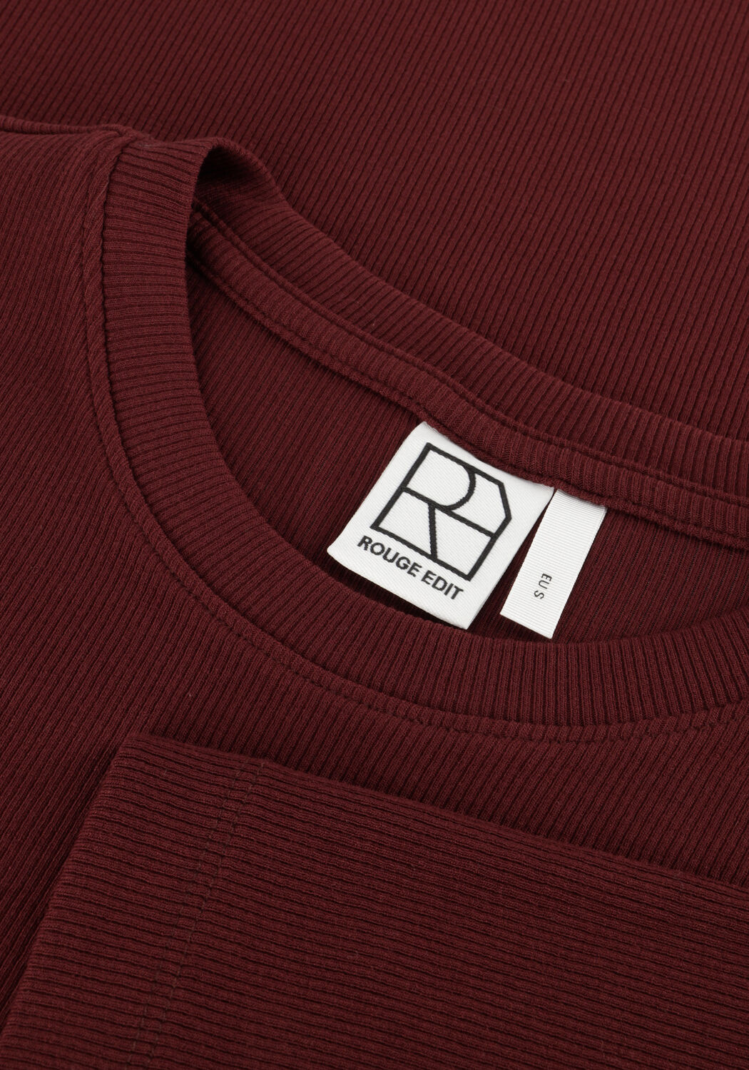 ROUGE EDIT T-shirt ROUHELENA 2/4 O-NECK TEE en marron - large