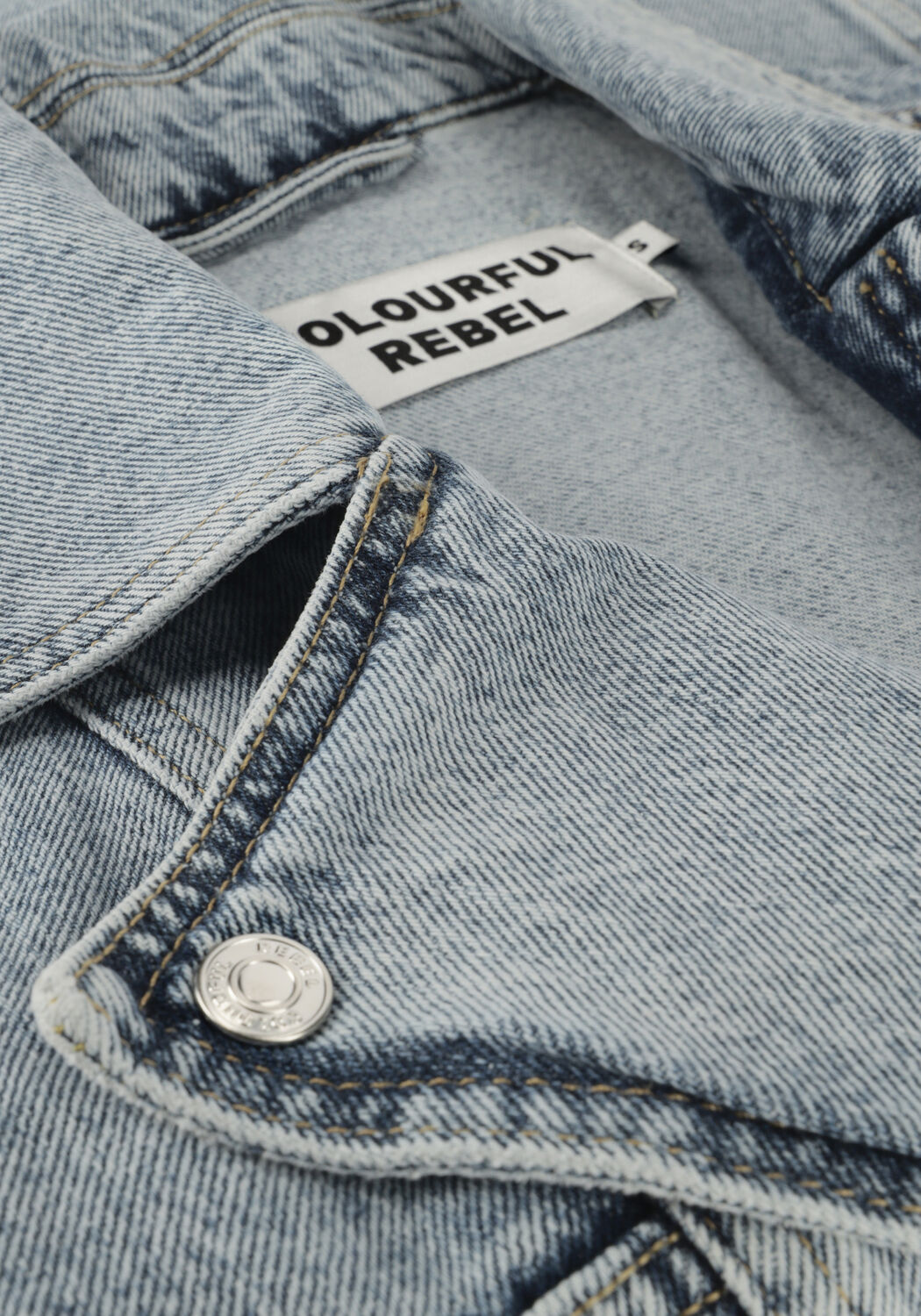 COLOURFUL REBEL Gilet YALOU DENIM GILET Bleu clair - large