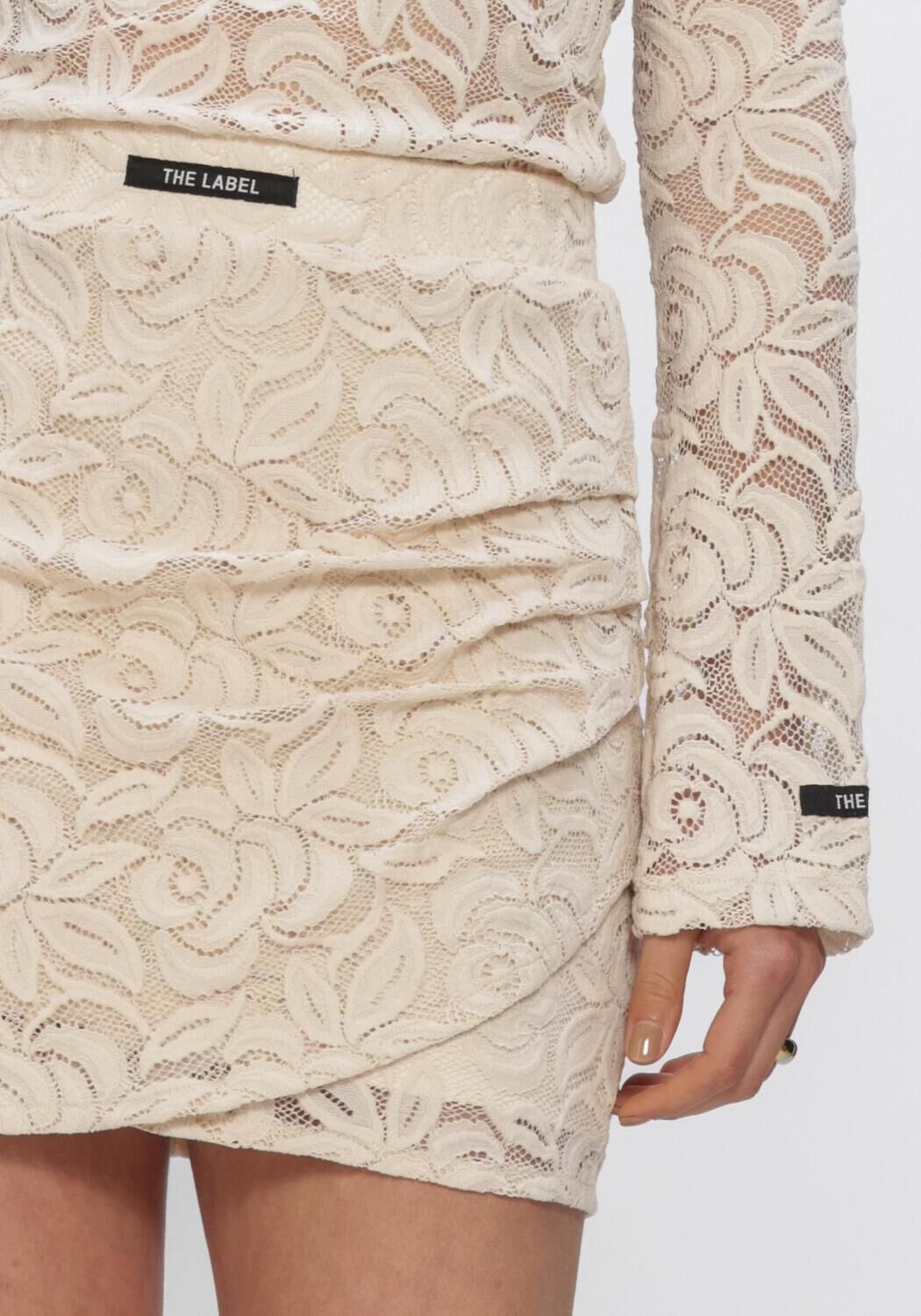 Creme ALIX THE LABEL Minirok LADIES WOVEN LACE SKIRT - large