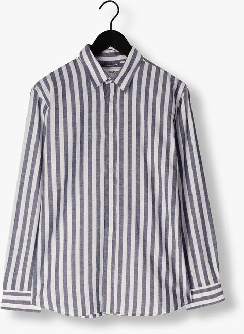Donkerblauwe SELECTED HOMME Klassiek overhemd SLHSLIMNEW-LINEN SHIRTS LS CLASSIC W - large
