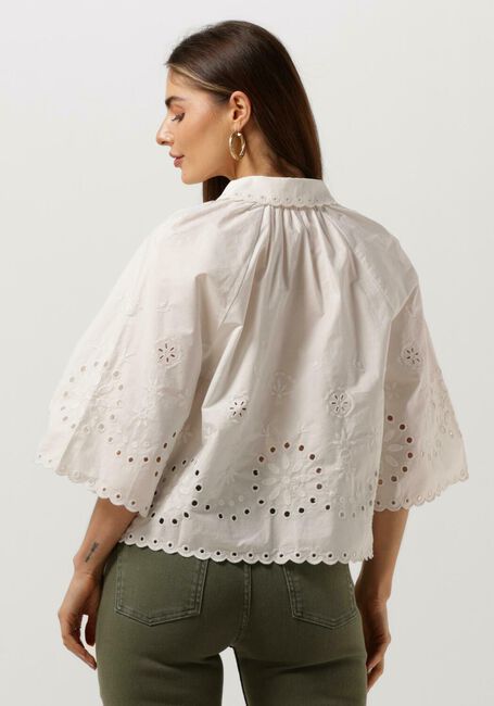SCOTCH & SODA CROP SHIRT WITH BRODERIE ANGLAISE IN ORGANIC COTTON Blouses en blanc - large