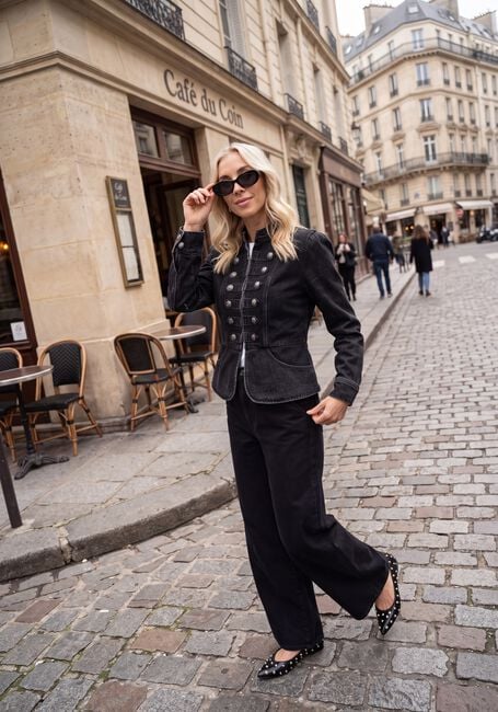 HAUTE L'AMITI&Eacute; DENIM HAREM TALL PANT BLACK Pantalons en noir - large