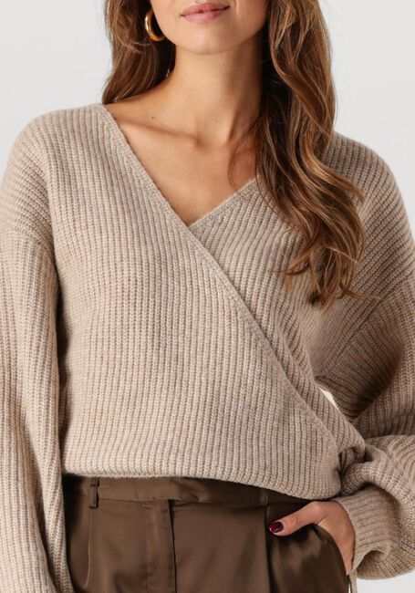 Beige ANOTHER LABEL Vest ABBY KNITTED CARDIGAN - large