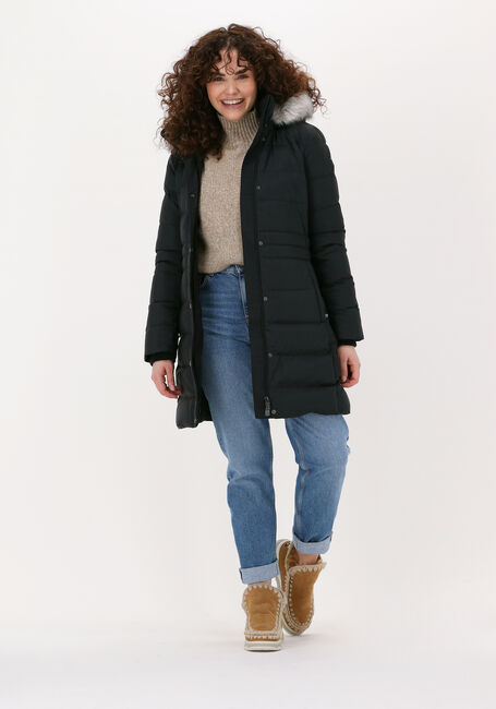 TOMMY HILFIGER Veste matelassé TH ESS TYRA DOWN COAT WITH FUR en noir - large