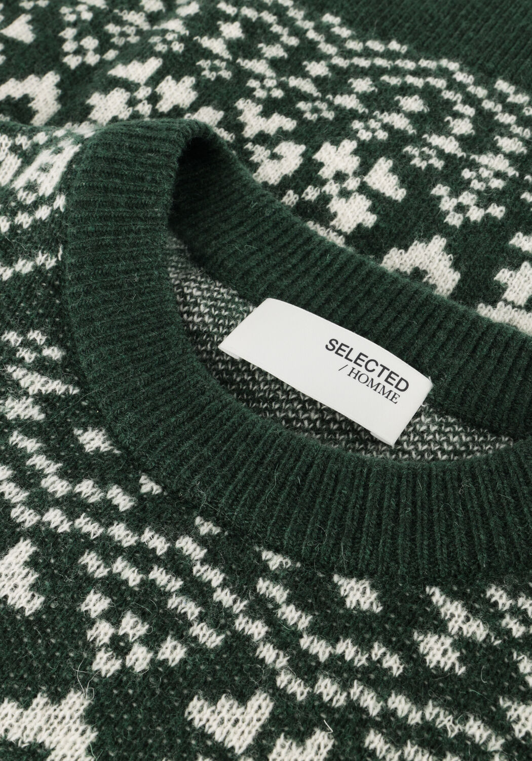 Multi SELECTED MEN Trui SLHHOLGER LS KNIT JAQUARD CREW NECK - large