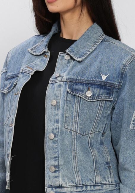 ALIX THE LABEL Veste en jean LADIES WOVEN SOFT DENIM PATCH JACKET Bleu clair - large