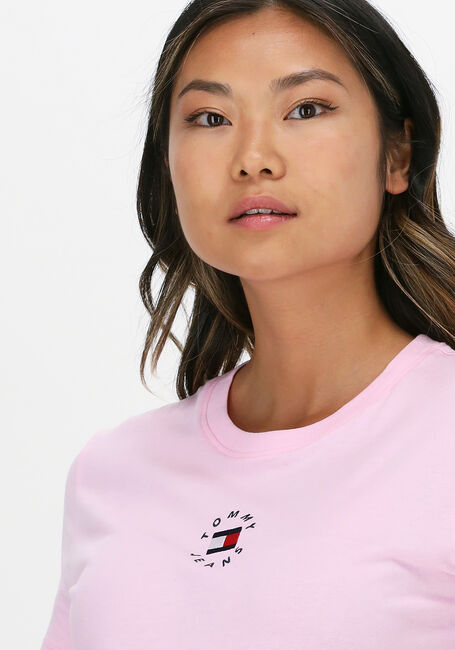 Roze TOMMY JEANS T-shirt TJW SLIM TINY TOMMY 2 TEE - large