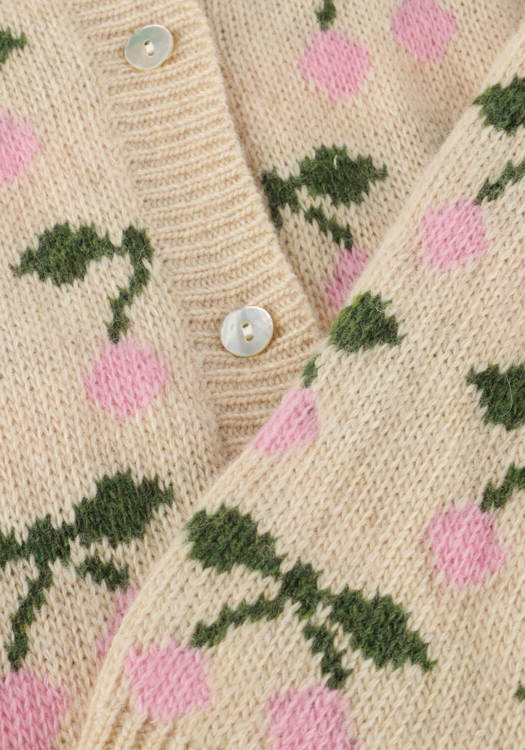 Creme KONGES SLOJD Vest BELOU KNIT COLLAR CARDIGAN - large