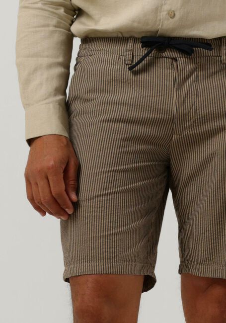 DSTREZZED Pantalon courte LANCASTER JOGGER SHORTS SEERSUCKER STRIPE en marron - large