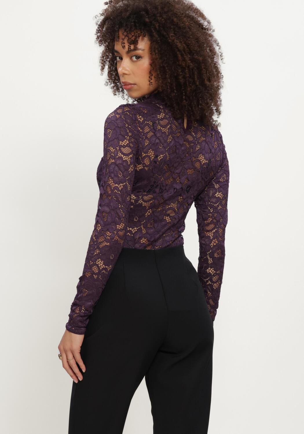 Y.A.S. YASLACEY LS LACE TOP Blouses en violet - large